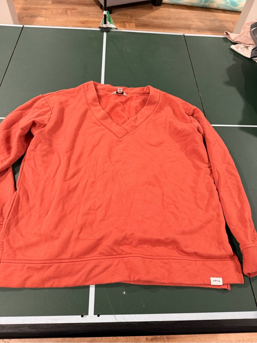 Orvis Men's Coral-Red V-Neck Sweater